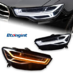 Headlight Assembly For Audi A6 C7 2012‑2018 Retrofit Flowing LED Projector Headlamp, Sequential Turn‑Signal