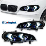Suitable for 07‑13 BMW X5 E70 Headlight Assembly, Modified LED Lens Headlights with DRL & Turn Signals