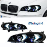 Suitable for 07‑13 BMW X5 E70 Headlight Assembly, Modified LED Lens Headlights with DRL & Turn Signals