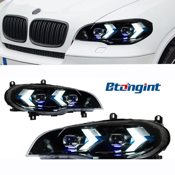 Suitable for 07‑13 BMW X5 E70 Headlight Assembly, Modified LED Lens Headlights with DRL & Turn Signals