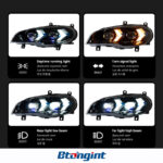 Suitable for 07‑13 BMW X5 E70 Headlight Assembly, Modified LED Lens Headlights with DRL & Turn Signals