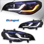 Suitable for 07‑13 BMW X5 E70 Headlight Assembly, Modified LED Lens with Dual‑L DRL & Turn Signal Lights