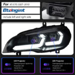 Suitable for 07‑13 BMW X5 E70 Headlight Assembly, Modified New‑Style LED Lens DRL with Sequential Turn SignalAliExpress