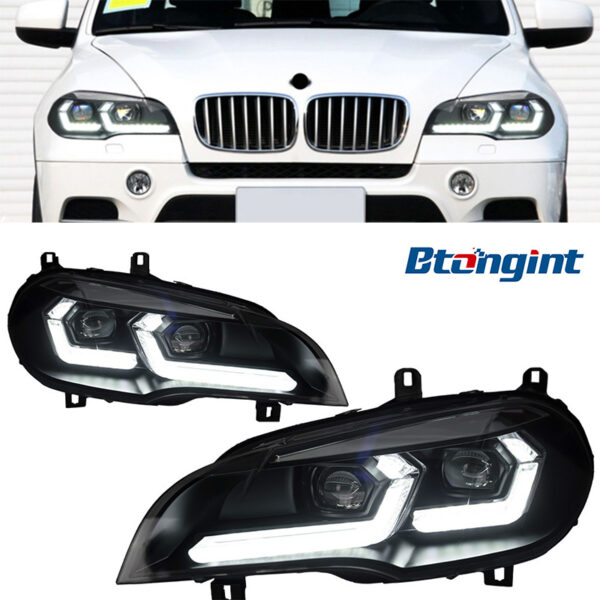 Suitable for 07‑13 BMW X5 E70 Headlight Assembly, Modified New‑Style LED Lens DRL with Sequential Turn SignalAliExpress