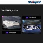 Fits 07‑13 BMW X5 E70 Headlight Assembly, Modified Bi‑LED Projector Headlamp with Angel Eyes DRL