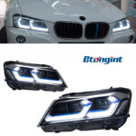 Fits 10‑13 BMW X3 F25 Headlight Assembly, Modified LED Bi‑Xenon Projector Headlamp with DRL & Turn Signal