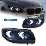 Fits 11‑15 BMW X1 E84 Headlight Assembly, Modified LED Projector Headlamp with Arrow‑Style Turn Signal & DRL