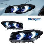 Fits 11‑17 BMW 5 Series F10 Headlight Assembly, Modified Arrow‑Style LED Projector Headlamp with Sequential Turn Signal