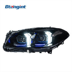 Fits 11‑17 BMW 5‑Series F10 Headlight Assembly, Fang‑Style LED DRL Turn Signal Projector Headlamp