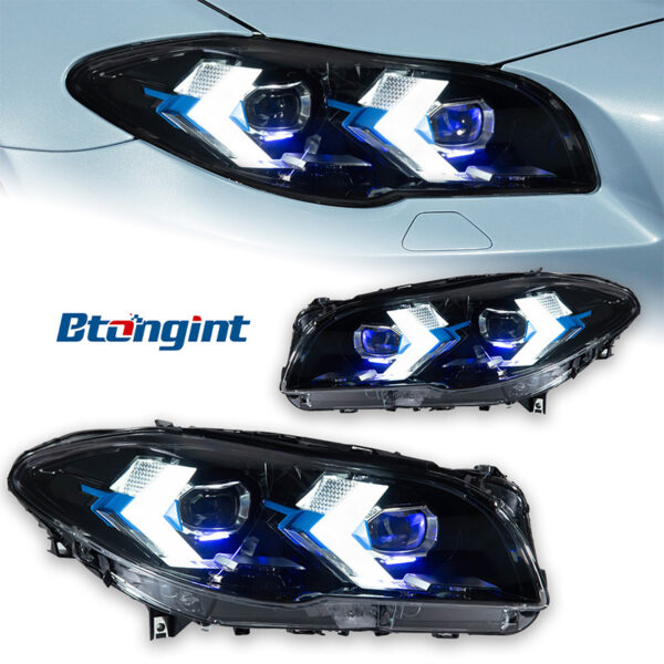 Fits 11‑17 BMW 5‑Series F10 Headlight Assembly, New Arrow‑Style LED Projector Headlamp With Turn Signal