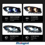 Fits 11‑17 BMW 5‑Series F10 Headlight Assembly, New Arrow‑Style LED Projector Headlamp With Turn Signal