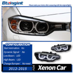 Spoon Style LED Headlight Assembly for 2012-2015 BMW 3 Series F30, Projector Lens, Sequential Turn Signal.