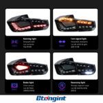 White Dragon Scale LED Tail Lights for 2012-2018 BMW 3 Series F30/F35, Sequential Turn Signal.