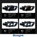 Fang Style LED Headlight Assembly For 2012-2019 BMW 3 Series F30, Bi-Color LED DRL, Built-in Bi-Xenon Projector Lens, Direct Replacement OEM Halogen Xenon Headlamp Retrofit