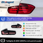 LED Double Dragon Scale Tail Lights Assembly for 2012-2018 BMW 3 Series F30 F35, Sequential Turn Signal