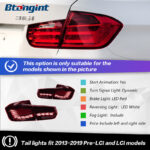 LED Double Dragon Scale Tail Lights Assembly for 2012-2018 BMW 3 Series F30 F35, Sequential Turn Signal