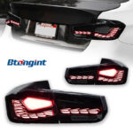 LED Double Dragon Scale Tail Lights Assembly for 2012-2018 BMW 3 Series F30 F35, Sequential Turn Signal