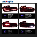 LED Double Dragon Scale Tail Lights Assembly for 2012-2018 BMW 3 Series F30 F35, Sequential Turn Signal