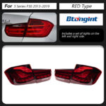 Dragon Scale LED Tail Light Assembly for 2013-2019 BMW 3 Series F30 F35, Sequential Turn Signal