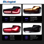 Dragon Scale LED Tail Light Assembly for 2013-2019 BMW 3 Series F30 F35, Sequential Turn Signal