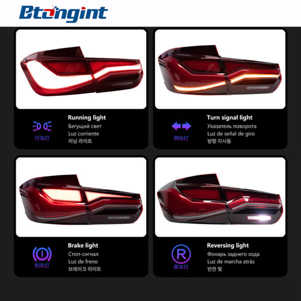 LED Tail Light Assembly for 2013-2019 BMW 3 Series F30 F35, Running Light, Brake Light, Turn Signal Lamp, Direct OE Replacement