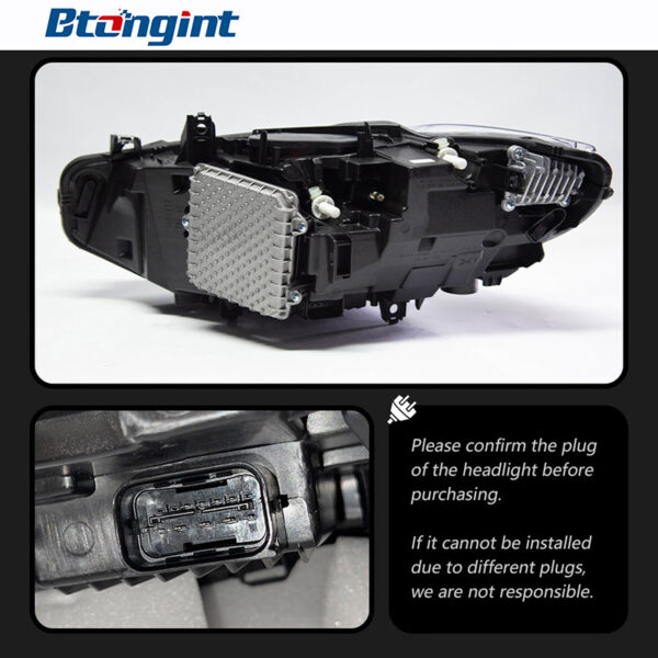 Spoon Style LED Headlight Assembly for 2013-2020 BMW 4 Series F32, Laser Style Projector Lens, Bi-Color Daytime Running Light, Direct OE Replacement