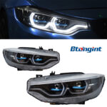 Spoon Style LED Headlight Assembly for 2013-2020 BMW 4 Series F32, LED Daytime Running Light, Sequential Turn Signal