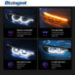 Spoon Style LED Headlight Assembly for 2013-2020 BMW 4 Series F32, LED Daytime Running Light, Sequential Turn Signal