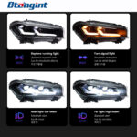 Dual-L Style LED Headlight Assembly for 2014-2018 BMW X5 F15, Daytime Running Light, Turn Signal Lamp, Projector Lens