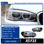 Projector Angel Eyes Headlight Assembly for 2014-2018 BMW X5 F15 High Version, Turn Signal Lamp.