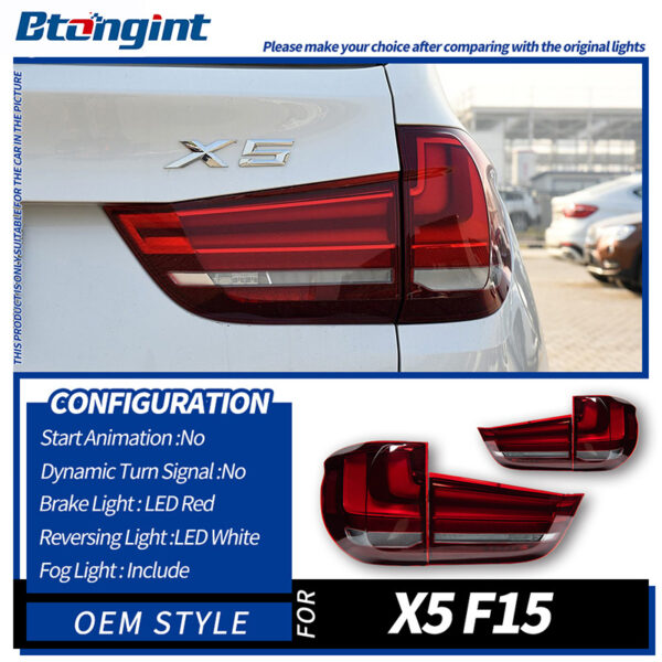 LED Tail Light Assembly for 2014-2018 BMW X5 F15, Running Light, Turn Signal Lamp, Reverse Lamp.