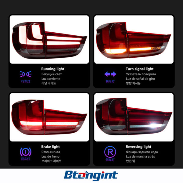LED Tail Light Assembly for 2014-2018 BMW X5 F15, Running Light, Turn Signal Lamp, Reverse Lamp.