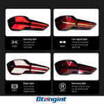 Old To New LED Tail Light Assembly for 2016-2022 BMW X1 F49, Brake Light, Sequential Turn Signal.
