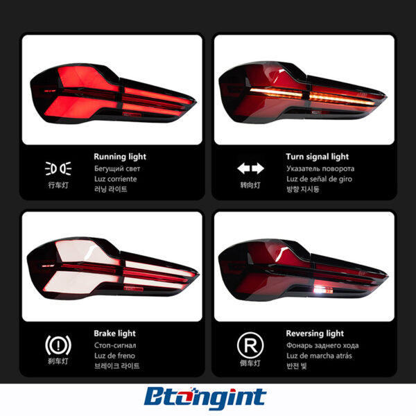 Old To New LED Tail Light Assembly for 2016-2022 BMW X1 F49, Brake Light, Sequential Turn Signal.