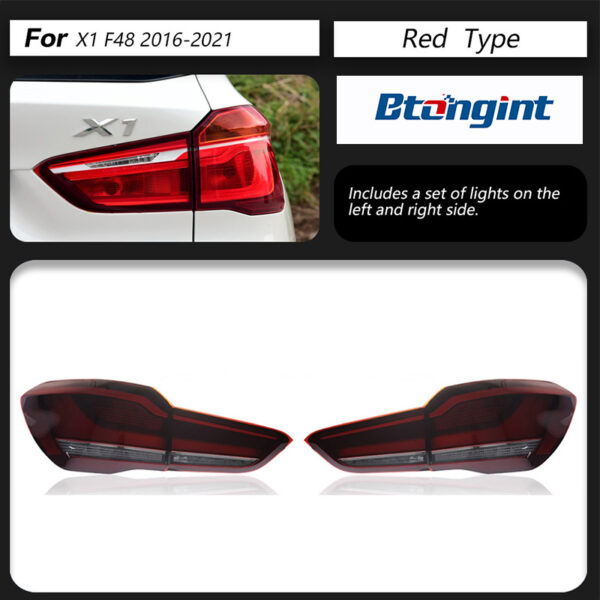 LED Tail Light Assembly for 2016-2019 BMW X1 F48 F49, Running Light, Turn Signal, Brake Light, Reverse Lamp