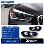 LED Projector Headlight Assembly for 2016-2023 BMW X1 F48/F49, Arrow Style Turn Signal.