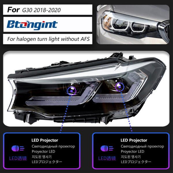 New Style LED DRL Sequential Headlight Assembly for 2017-2021 BMW 5 Series G30