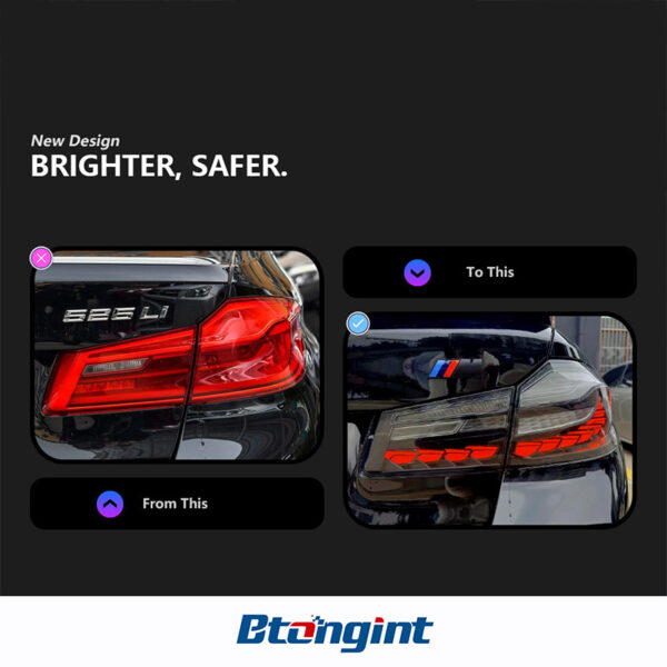 Dragon Scale LED Tail Light Assembly with Sequential Brake & Turn Signal for 2018-2020 BMW 5 Series G30/G38