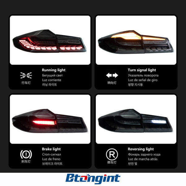 Dragon Scale LED Tail Light Assembly with Sequential Brake & Turn Signal for 2018-2020 BMW 5 Series G30/G38