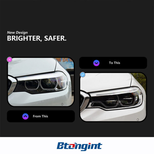 Headlight Assembly for BMW 5 Series G30 2018-2020, High Version G30 DRL Modification, Spoon Style Laser Lens