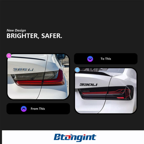 Tail Light Assembly for BMW 3 Series G20 G28 2019-2022, Modified Laser LED Taillight with Sequential Turn Signal