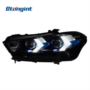 Headlight Assembly for BMW X5 G05 2019-2022, Modified High Version LED Spoon DRL & Turn Signal.