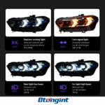 Headlight Assembly for BMW X5 G05 2019-2022, Modified High Version LED Spoon DRL & Turn Signal.