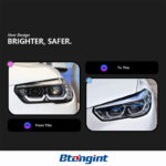 Headlight Assembly for BMW X5 G05 2019-2022, Retrofit Golden Eye Blue Bezel LED DRL Headlamp.