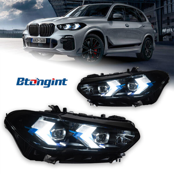 Headlight Assembly for BMW X5 G05 2019-2022, Retrofit Arrow Style Sequential DRL LED Projector Headlight.