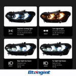 Headlight Assembly for BMW X5 G05 2019-2022, Retrofit Arrow Style Sequential DRL LED Projector Headlight.