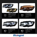 Headlight Assembly for BMW 3 Series G20 2019-2022, Retrofit LED Golden Eye DRL Bi-xenon Projector Headlamp.