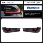 Tail Light Assembly for BMW 3 Series G20 G28 2019-2023, Retrofit Full-width Integrated LED Dragon Scale Taillamp