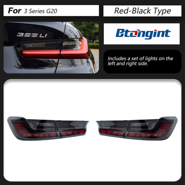 Tail Light Assembly for BMW 3 Series G20 G28 2019-2023, Retrofit Full-width Integrated LED Dragon Scale Taillamp