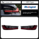 Tail Light Assembly for BMW 3 Series G20 G28 2019-2023, Retrofit Full-width Integrated LED Dragon Scale Taillamp